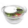Japanese-made Foldable Salad Spinner, Suitable for 2-3 Servings, 21cm, Dishwasher Safe, Clear, Large Capacity, Rotates, Rotates, White. Ideal for Vege