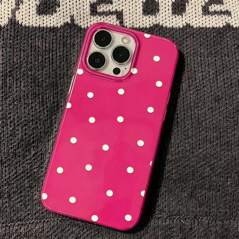 Aesthetics Polka Dot Phone Case For iPhone 17 AIR 16 15 14 13 12 11 Pro MAX Plus Y2K Jelly Shockproof Bumper Cover