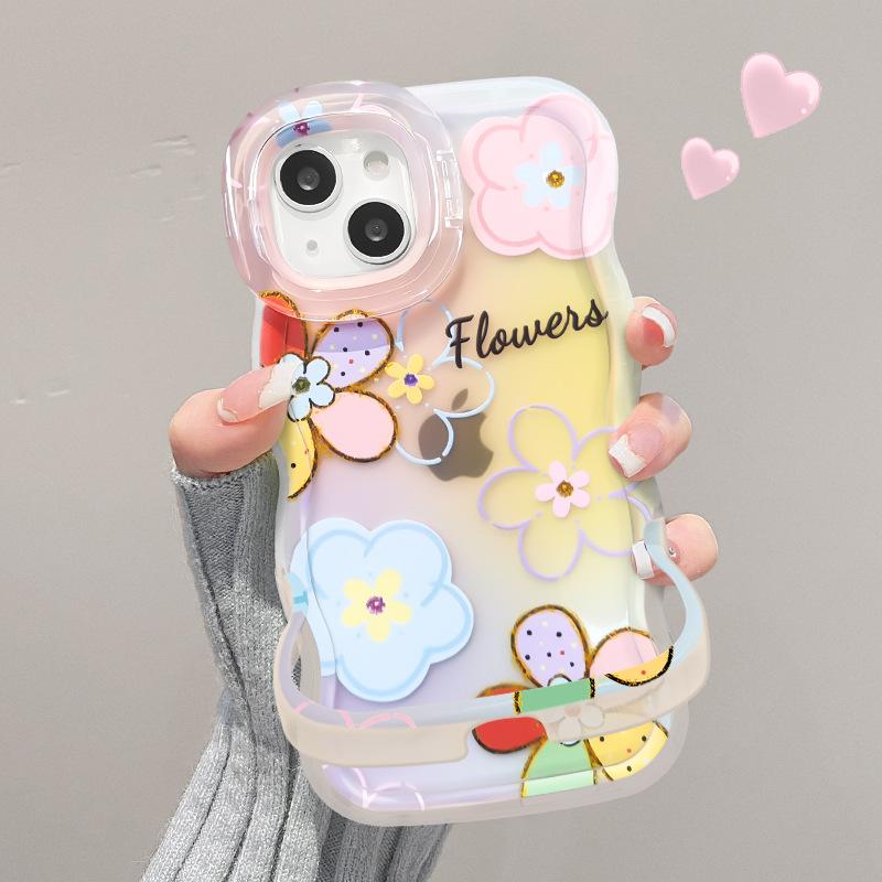 

Подходит для 16promax Apple 15 Чехол для мобильного телефона 14 Двойной кронштейн 13 Маленький свежий 12/11 Redmi K40/K40 Pro