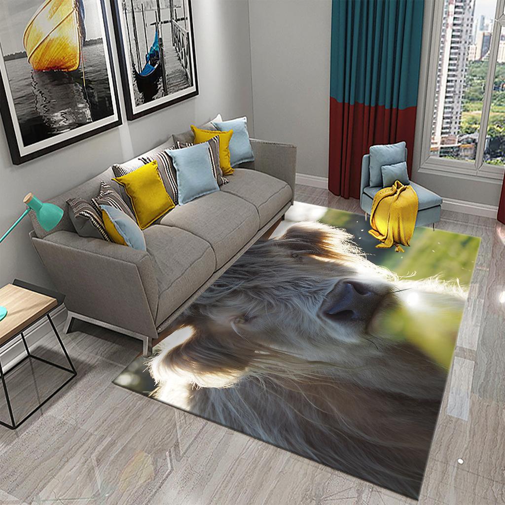 Yoga Mat Bedroom Living Room Decorative Door Mat Cute Cow Rug Farm Animal Rectangular Rug