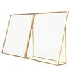 Retro Glass Picture Frame Clr Photo Display Photo Frame Geometric Glass Plant Sample Photo Frame with Copper Bracket for Home Decoration