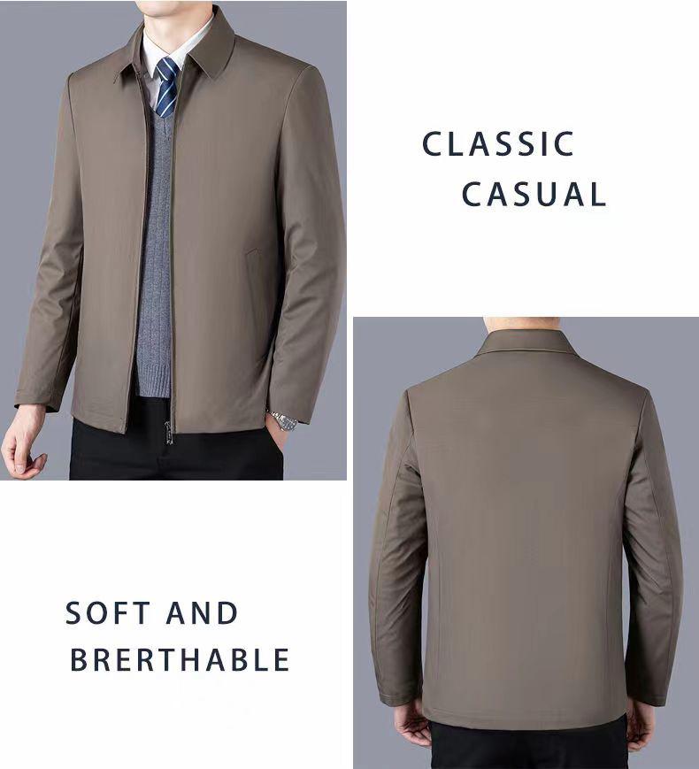 2025 Herren Executive Mittleren Alters & Ältere Baumwolljacke - Warm, Verdickt, Lässige Frühjahrs-/Herbstkleidung