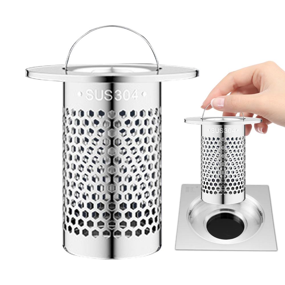 Sink Drain Strainer Stainless Steel Rustproof Fine Mesh Drain Catcher Strainer Basket With Handle Embedded Multifunctional Sink красный