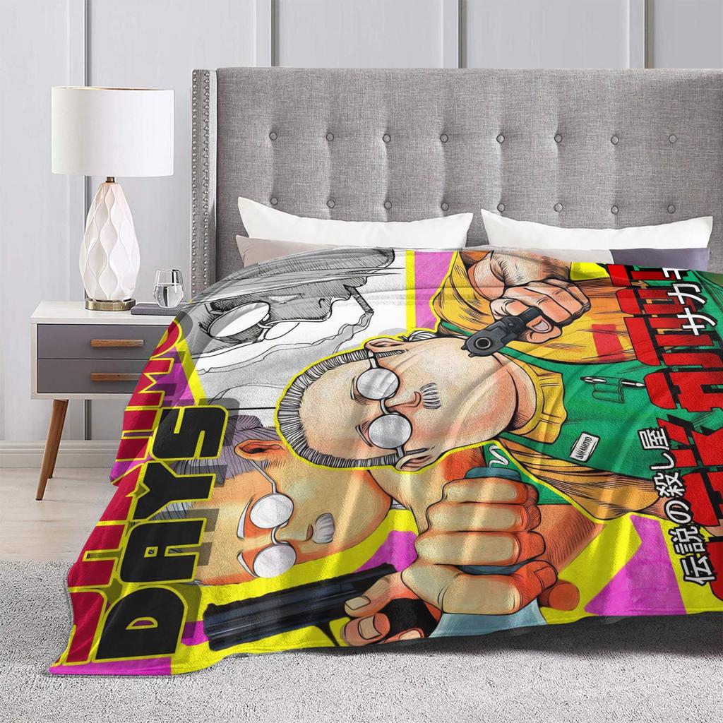 SAKAMOTO DAYS Blanket Camping Flannel Throw Blanket For Living Room Soft Customized Quality Bedspread Gift Idea