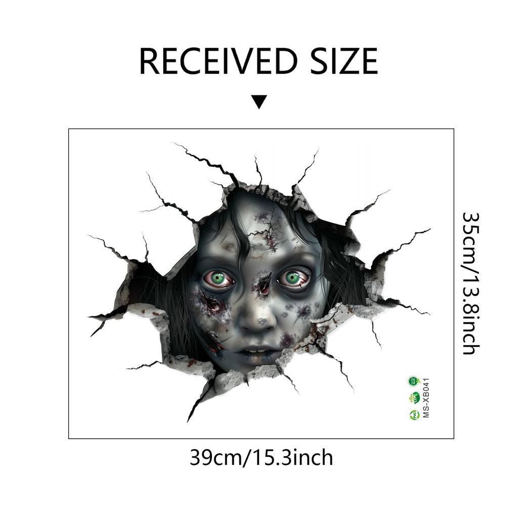 Vivid 3D Halloween Floor Wall Decals Scary Ghost Halloween Wall Stickers, Removable Peel And Stick Halloween Decor For Bedroom