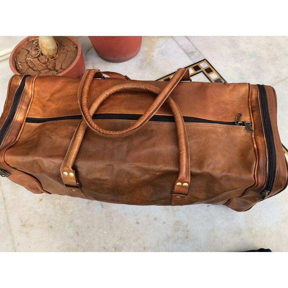 25" dámská kožená cestovní taška na víkendové cestování přes rameno do posilovny