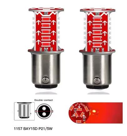 2Pcs Motorcycle Car 1157 Strobe LED Brake Lights Strong Spotlight Reverse Light Brake Parking Lamp Motorcycle Tail Lights 12V
