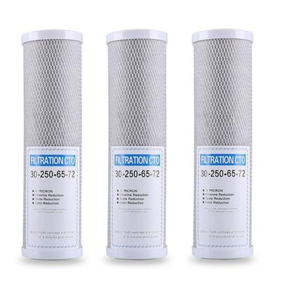 Paquete de 3 Cartuchos de Filtro Carbón Activado CTO Filtro de Agua Filtros de Agua de Carbón Activado para Purificar Agua Potable