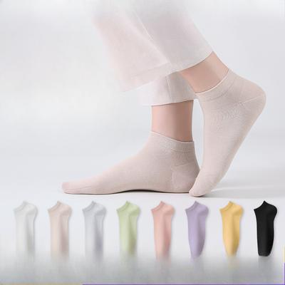 Damen Frühlings- und Sommer Einfache Atmungsaktive Reiner Baumwolle Antibakterielle Anti-Pilling Knochenlose Socken