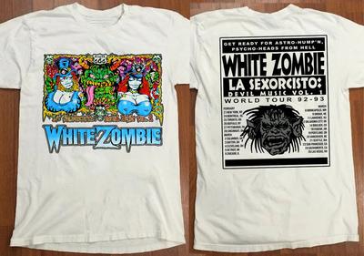 White Zombie La Sexorcisto Devil Music Maglietta Unisex Bianca in Cotone