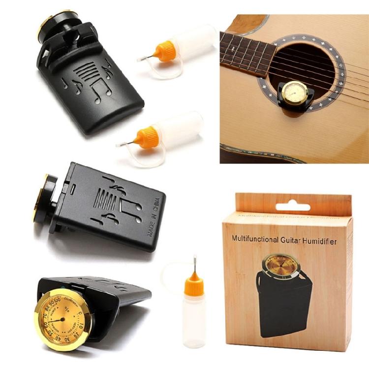 2-in-1 Guitar Humidifier Hygrometer Temperature Humidity Monitor No Battery