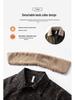 American Retro Detachable Lapel Leopard Lambswool Jacket