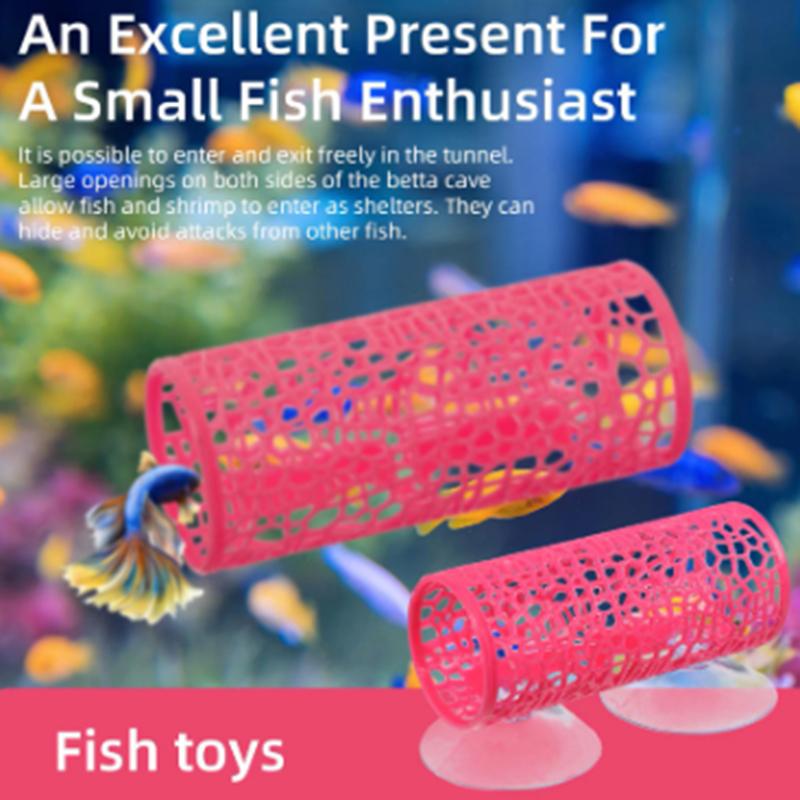Aquarium Fish Tunnel Toys Betta Fish Hideout Playground Cave Decor For Betta Guppies Bottom Feeders Fish Tank Habitat Accessory