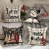 Festive Plush Christmas Pillow Cover: Holiday Atmosphere Decoration for Living Room Sofa