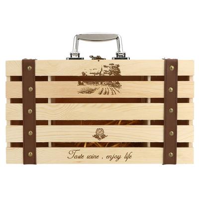 Cutie din lemn pentru vin roșu, decupată, tip bar drept, cutie cadou pentru vin, recipient pentru 2 sticle de vin