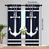 Sea Anchor Pattern Printed Curtains Window Decoration Home Room Curtain Made Of Polyester