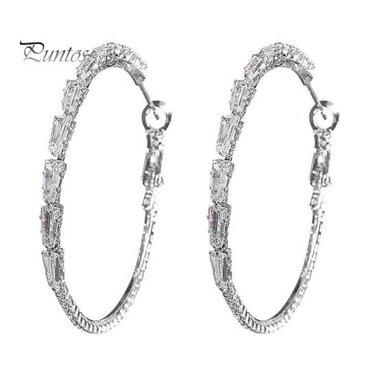 

1 пара женских сережек-колец, медные серьги с инкрустацией из кубического циркония, женские украшения для ушей, подарки на день святого Валентина, день рождения для жены, подруги, ее серебряный