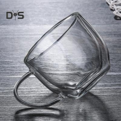 Trendshome Decor 150ml dvouvrstvý termoskleněný šálek tepelně odolný čajový hrnek na kávu s uchem