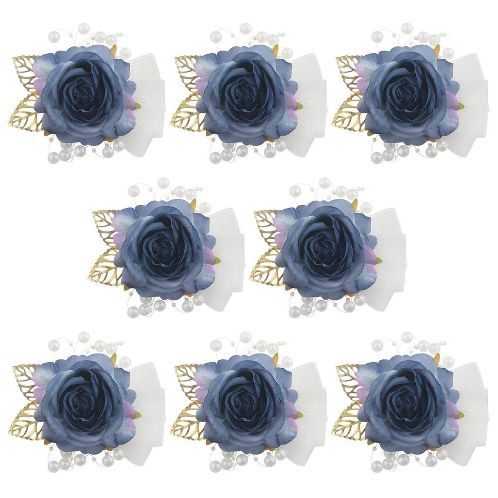 Milk-Colored Silk Rose Wrist Corsage for Brides, Bridesmaids & Sisters (SW6528C)