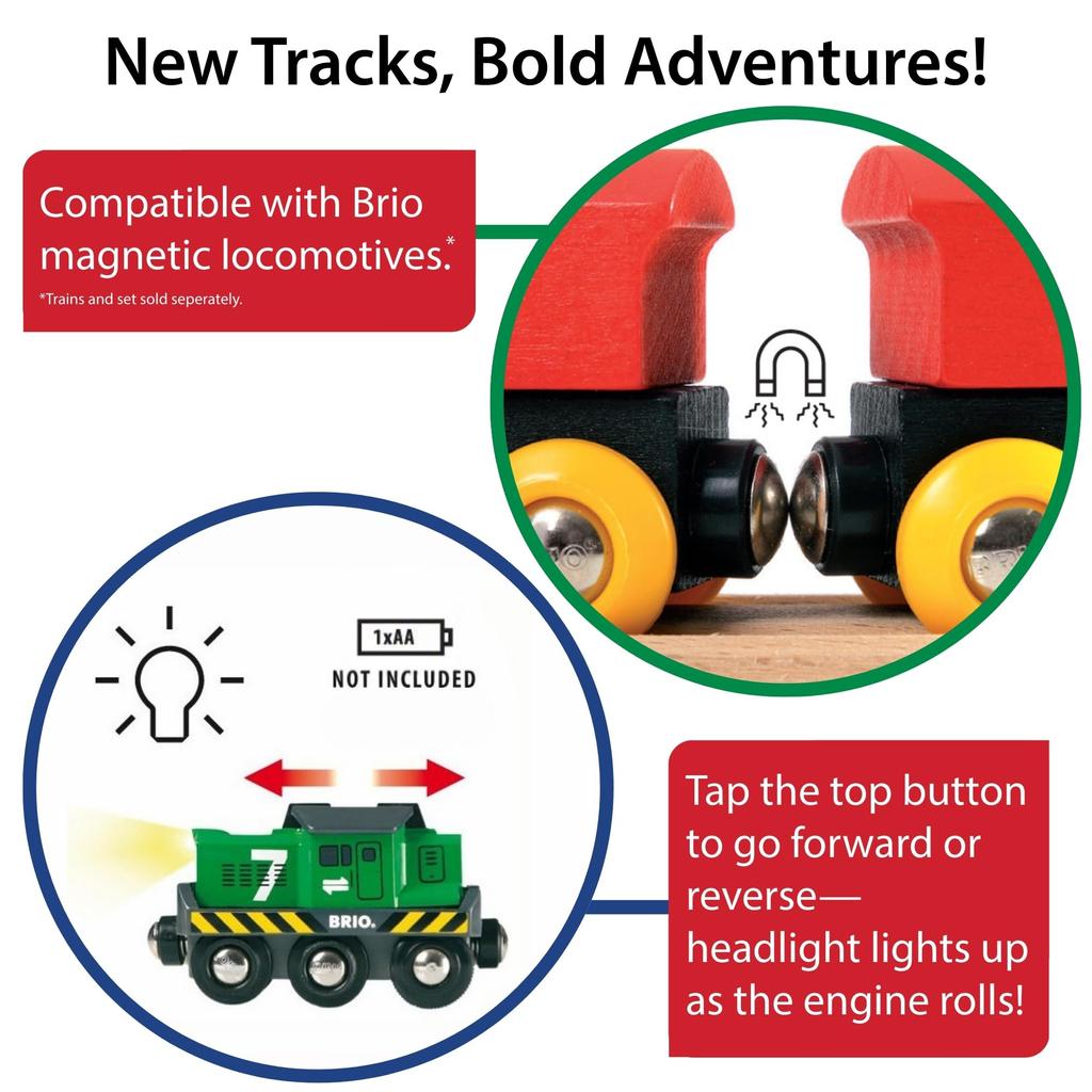 Brio Power Cargo Engine for Ages 3 and Wooden Gift 33214, Up. [Toy, Toy, Locomotive, Car, (Birthday/Christmas)]