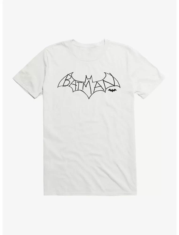 Comics BatUnisex Outline Logo White TShirt S