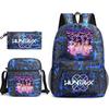 3Pcs/set Cartoon Printed Backpack with Shoulder Bag Pencil Case for Teenager Student Boy Girl School Bag Large Capacity Waterproof Bookbag Kid Gift