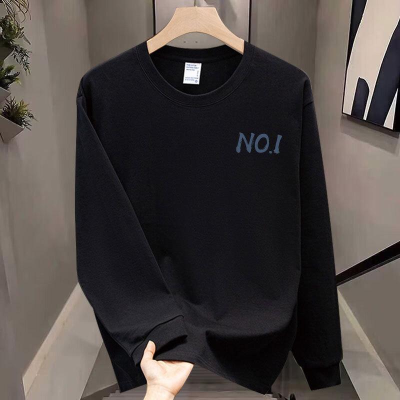 Heavy Trendy Brand Cotton T-Shirt Long-Sleeved Men'S Bottoming Shirt Trendy Autumn And Winter Men'S And Women'S Crew Neck Sweater
