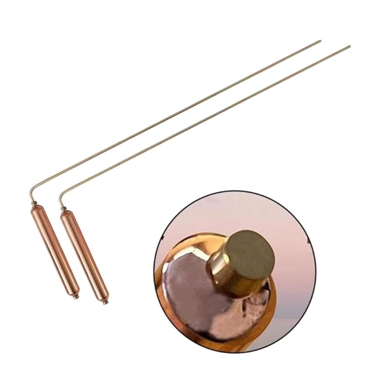 2Pcs Professional Copper Dowsing Rod,Divining Rods with Pendant Copper Divining Rod Sensitive Ground Exploration Tool