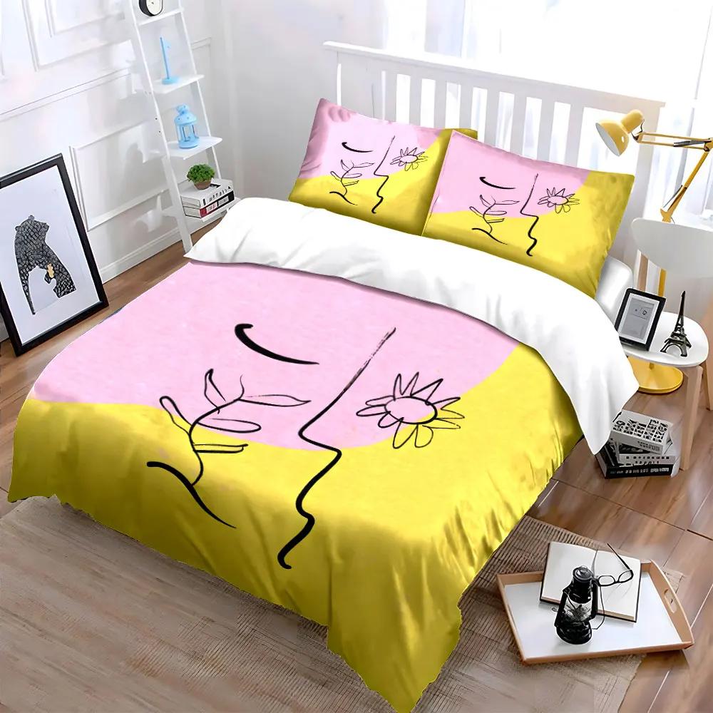 Abstract Minimalist Art Prints Set Soft Comfortable Duvet Cover Bedding Set Included 1*Duvet Cover & 2*Pillowcases gift