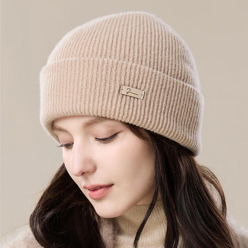 JIUMU Women's Pure Wool Warm Knitted Beanie