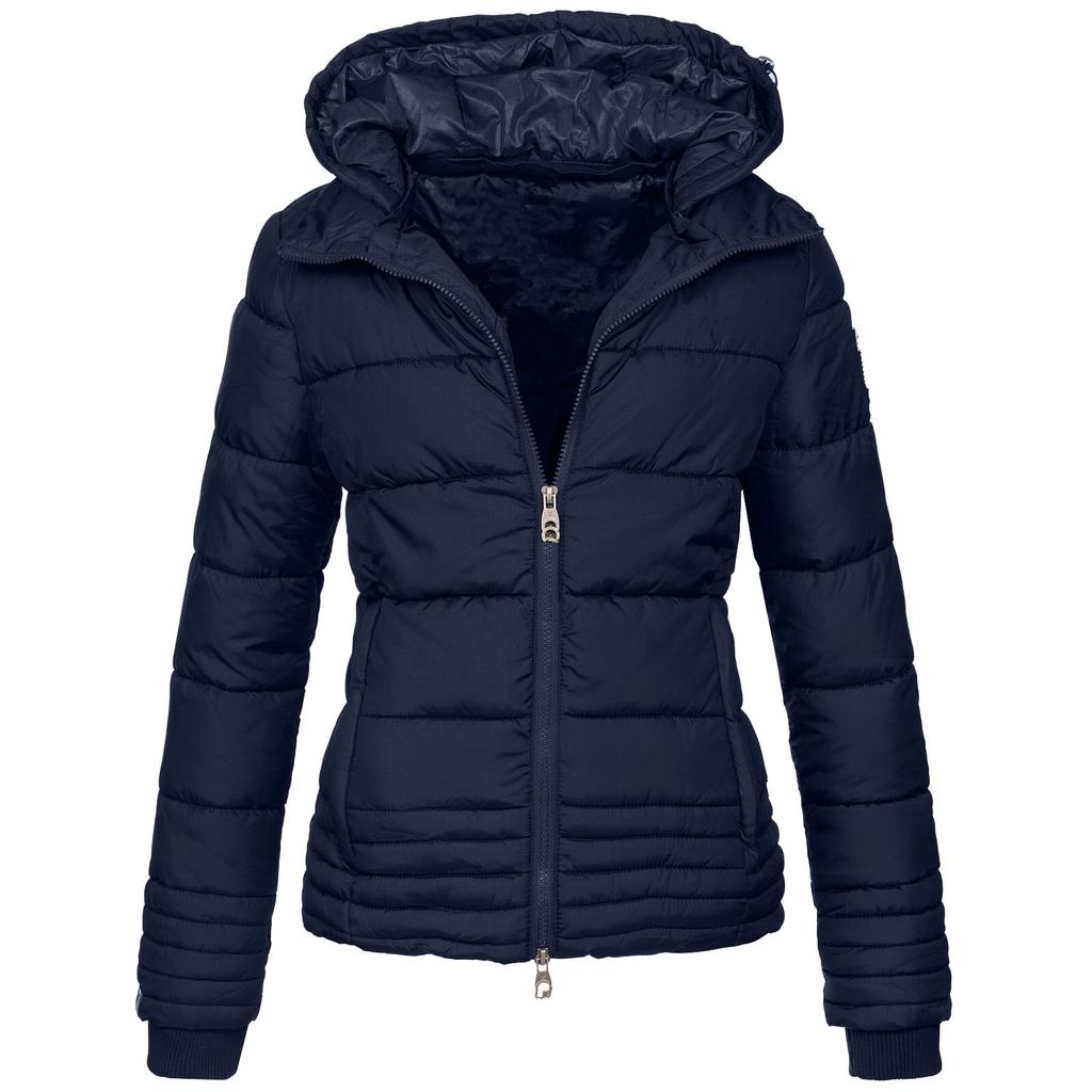 Langermet pluss fløyel kordfløyel, kort hette i bomull, varm ensfarget jakke