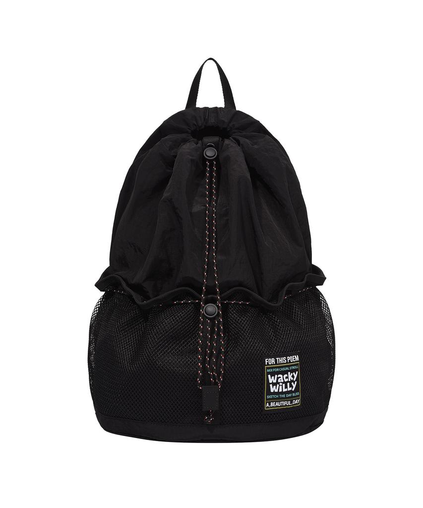 Wacky Willy String Draw Backpack Black