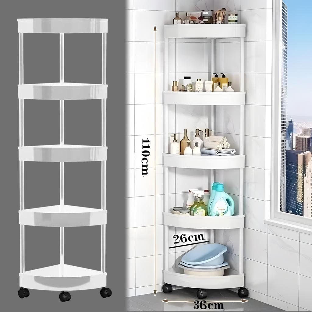 3/4/5 Layers Large Capacity Storage Rack with Wheels Movable Snacks Rack Trolley Holders Cart Shelf Kitchen Bathroom Organizer