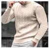 Men's Autumn/Winter 2025 High Neck Solid Color Cable Knit Sweater Pullover