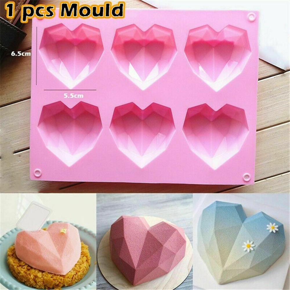 3D Silicone Chocolate Mold Candy Cookie Heart Shape Cake Decors Baking Mould DIY