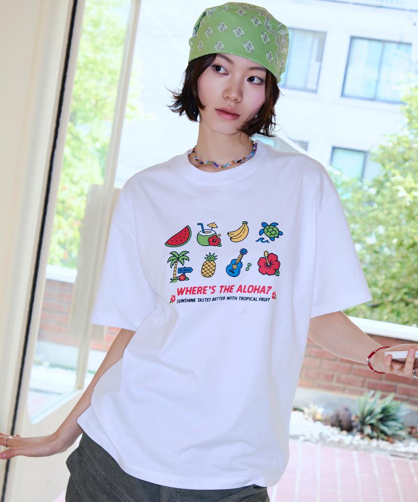 CPGN STUDIO Summer Aloha Short Sleeve Tee White