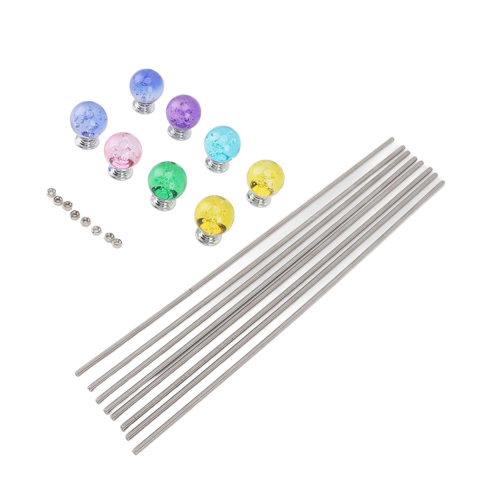 

Fairy Wand Garden Stakes, 8 Piece Stainless Steel Garden Stake Set with Beads and 12\ Threaded Rods, 8 Hex Nuts