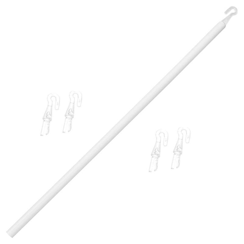 Universally Vertical Blind Rod with Hook and Handle 35Inch White Plastic Window Curtain Pull Wand for Blinds Control