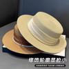 Celebrity style flat top top hat new summer elegant pearl straw seaside sun hat children