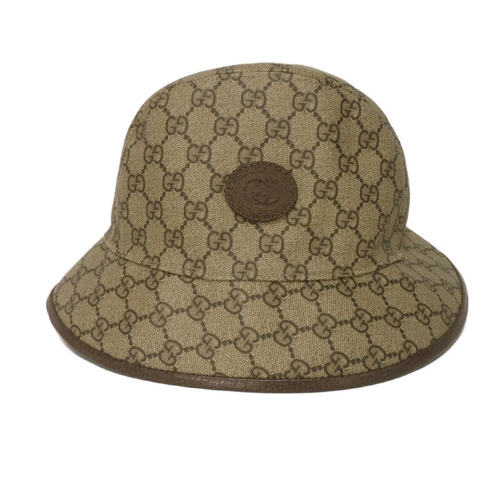 Used 9539 Apple Bucket Hat 700667 4HANT 8964 7919 Pablo Del Cielo Apple Red Large 23.2" GG Supreme Beige Men's from