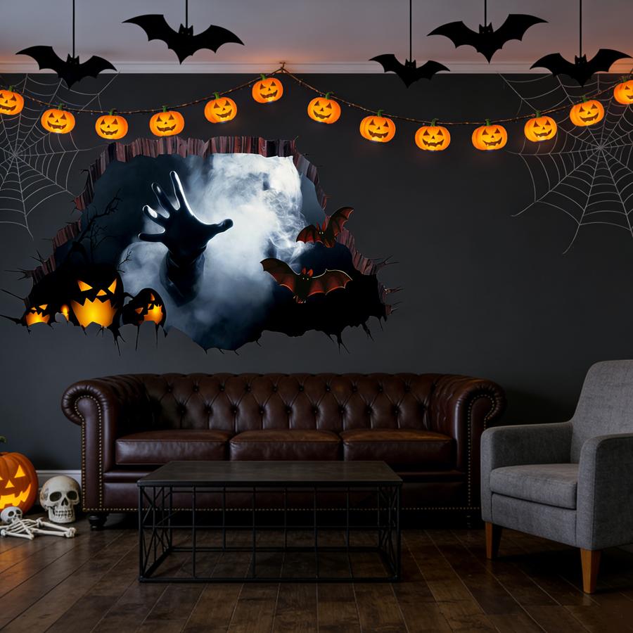 Halloween Scary Hell Hand Wall Sticker, Spooky Stickers & Floor Decals for Halloween Party, Haunted House & Home Horror Decorations
