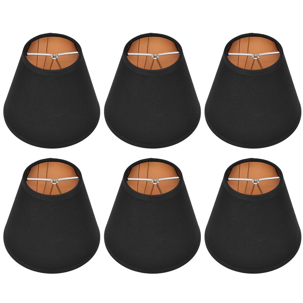 6 stk Stoff Lampeskjerm Klut Clip-on Lampeskjerm for E14 Bord Lysekrone Gulvlampe Vegglampe