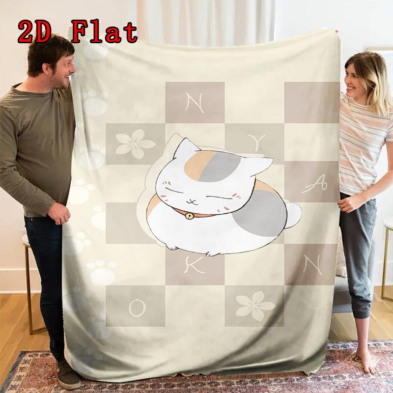 Cartoon Kitten 2D Flat Pattern Flannel Blanket High Quality All Seasons Warmth and Comfort Perfect for Christmas Gifts.PMT0914395