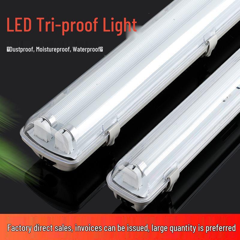 T8 Waterproof Double/Single LED Fluorescent Lamp Set, Dustproof & Explosion-Proof, Daylight Lamp Holder