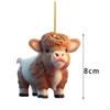 10Pcs Cattle Hanging Pendant Christmas Ornament 3.2inch Long Acrylic Souvenir Multipurpose Delicate