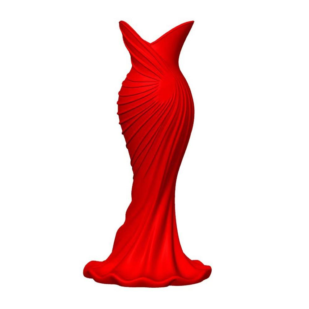 Twisted Design 3D Printed Flower Vases Gown-Shaped Decorative Vase Office Tabletop Ornaments