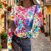 Women's Casual Vintage Floral Print Long Sleeve Top
