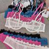 French Sexy Underwear Ultra-thin Half Cup Embroidered Lace Bra Large Chest Small Size Erotic Underwear