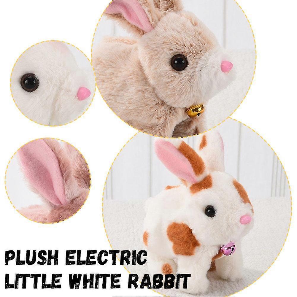 Plush Electric White Rabbit Simulation Pet That Can Walk, Bark, Move Pet Toy