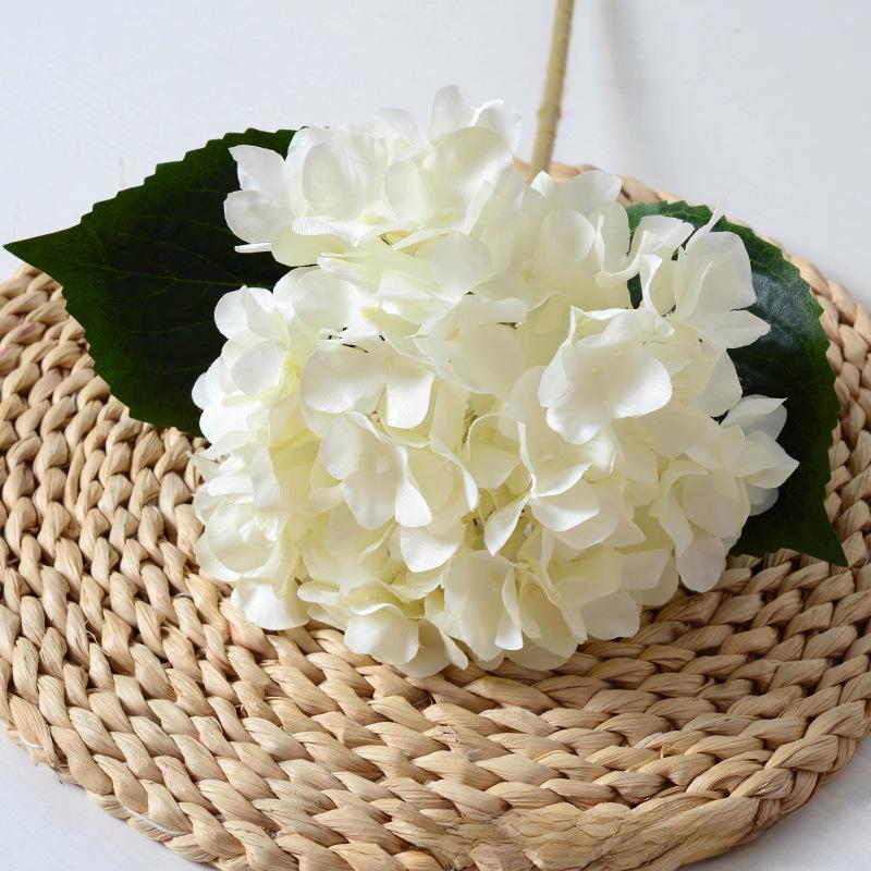 Artificial Silk Hydrangea with Leaves for Home Decor, Weddings, and Photography